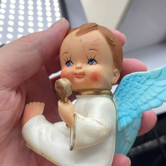 Vintage MCM Lot of two baby Angel ornaments. British Hong Kong. - Picture 6 of 10